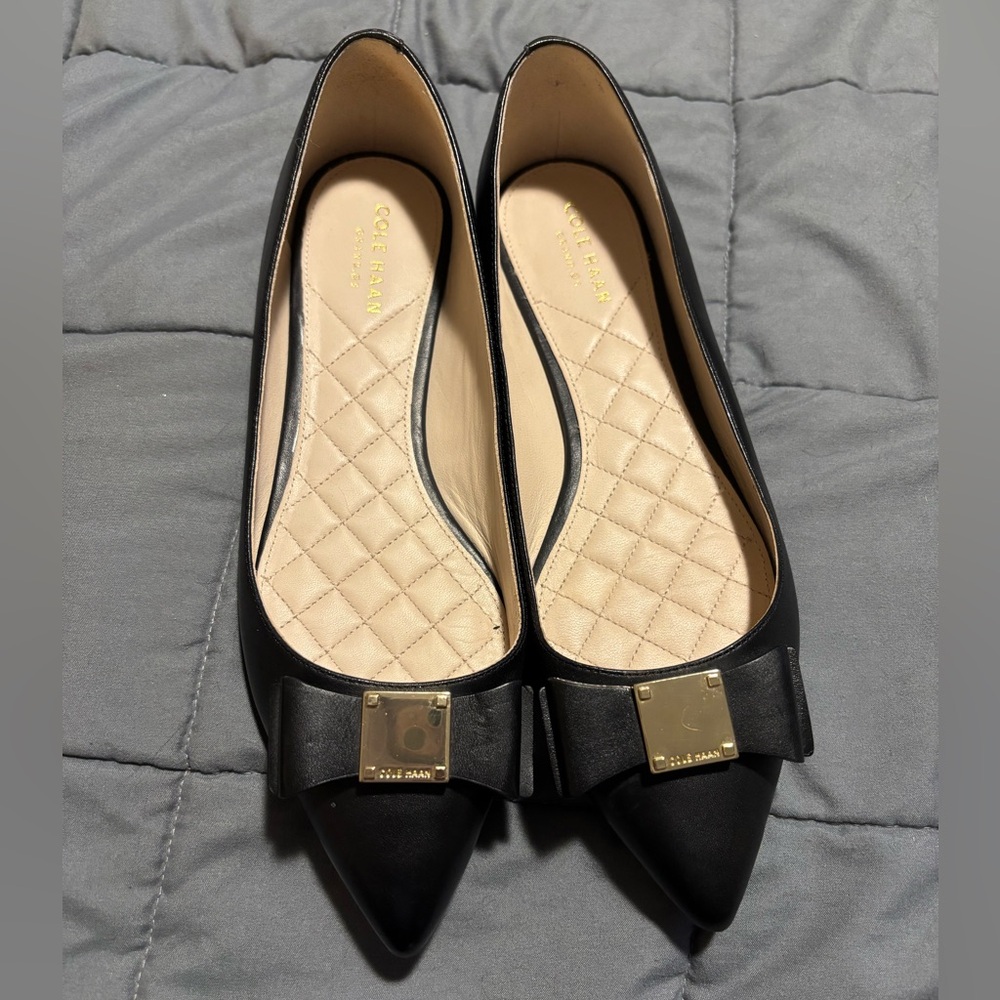 Cole Haan Black Bow Flats